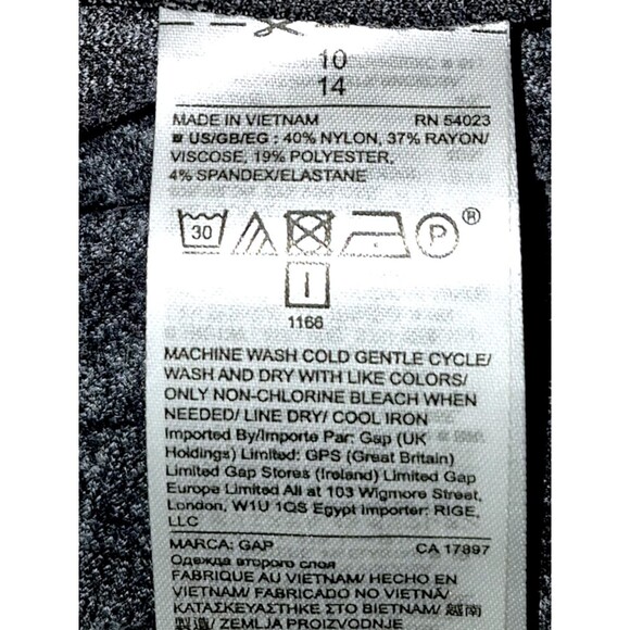 Gap Crop Flare Pinstripe Pants Women’s 10 Navy Blue (Inseam 25) Elastic Waist - Picture 5 of 7